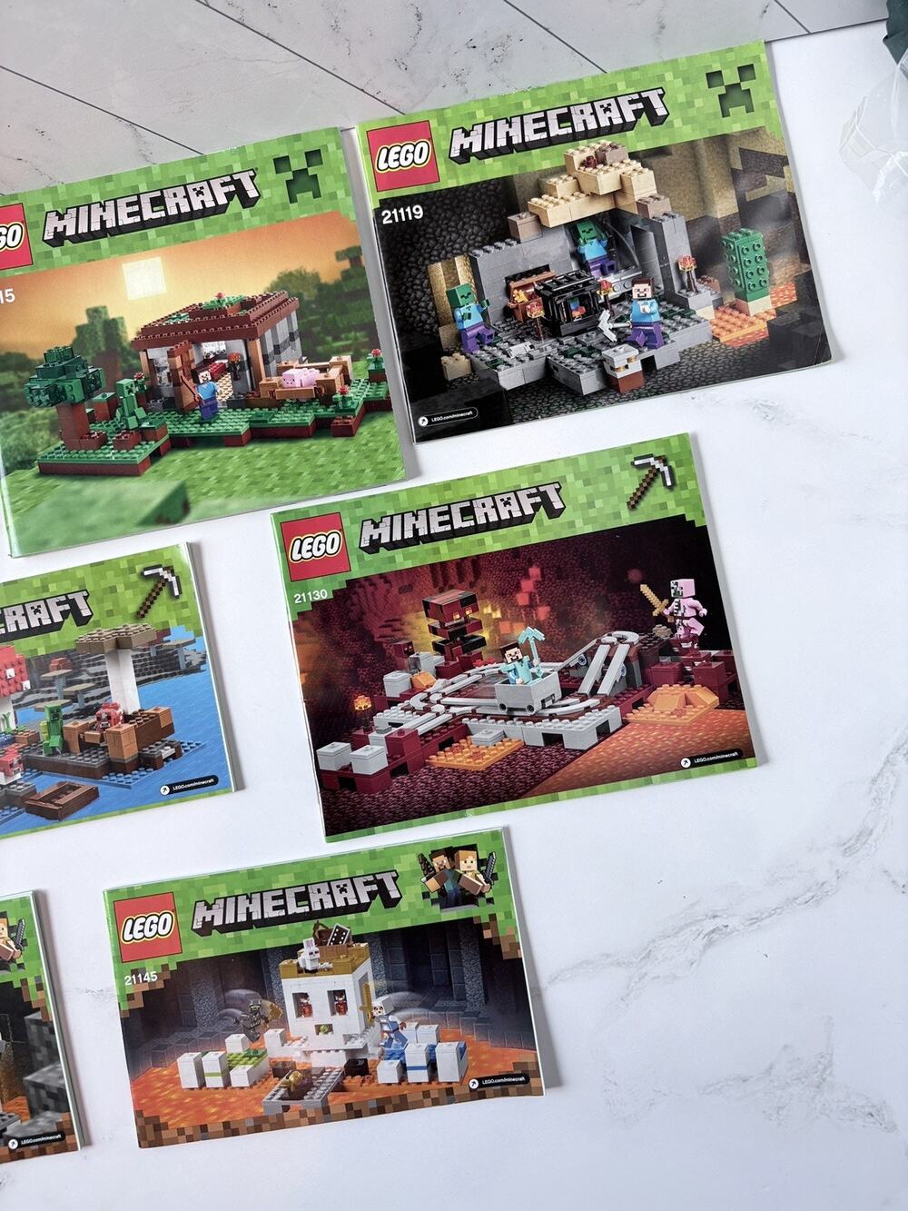 LEGO Minecraft Instruction Manuals Lot of 9 21115 21119 21123 21130 21141 21145